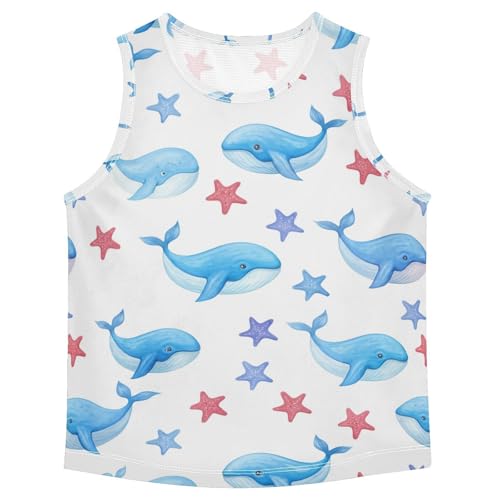 J JOYSAY Starfish Whale Blue Boys Tank Top Sleeveless Muscle Shirts Quick Dry Kids T-Shirts 3-15T