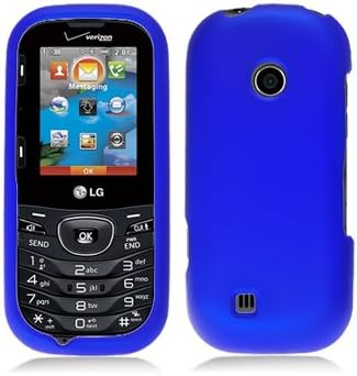 Blue Rubberized Coating Hard Plastic Case Cover for LG Cosmos 2 VN251