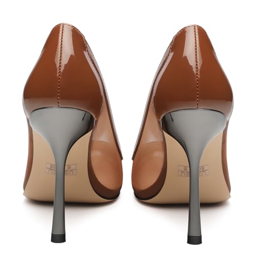 Womens Heeled Pumps, Pointed Stiletto Heels Shoes for Women, Sexy Mesh Upper High Heel Dressy Shoes 3.5"4