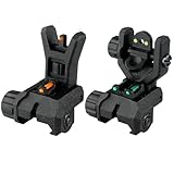 ZBULAR 3rd Fiber Optic Sights, Flip Up Front and Rear Backup Sights with Green Red Fiber Optics Dots Equipped with Adjustable Low Baseline Sight, Tool-Free Adjustable Front Sight Rapid Transition