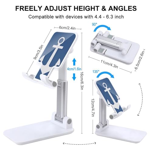Support de téléphone pliable et réglable ancre blanche nautique pour table - 2