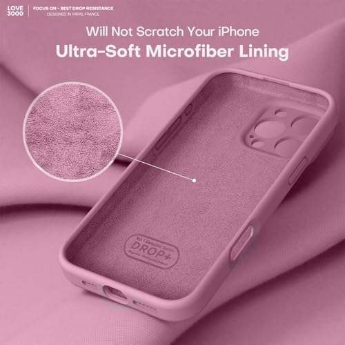 Image of LOVE 3000 Designed for iPhone 16 Pro Max Case, Premium Silicone with [Soft Anti-Scratch Microfiber Lining] Shockproof Protective Phone Case for Men Women Girls 6.9 inch, Lavender Purple
