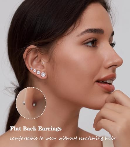 10 Pairs Hypoallergenic Stud Earrings for Women, Surgical Stainless Steel Earrings Sets for Multiple Piercing, Silver Cartilage Hypoallergenic Earrings for Women Jewelry2