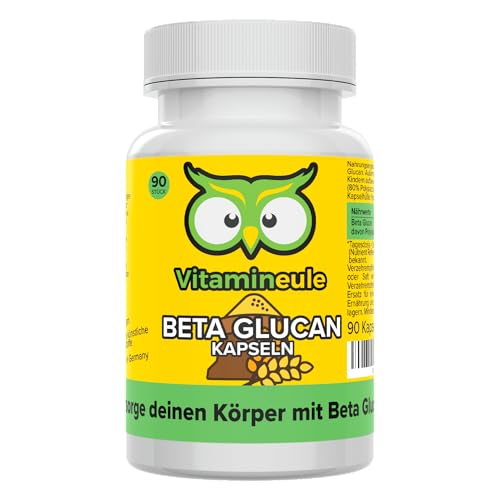 Beta Glucan Kapseln - hochdosiert 3000 mg pro Tag - aus Hefe - vegan - 80% Polysaccharide - Produktion in Deutschland - 500 mg Beta-1.3/1.6-Glucan pro Kapsel - ohne Zusatzstoffe - Vitamineule