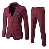 samt sakko weinrot 3-teiliges Herren-Anzug-Set: Smokinganzüge, Jacke, Weste und Hose. Andere sind nicht im Lieferumfang enthalten.