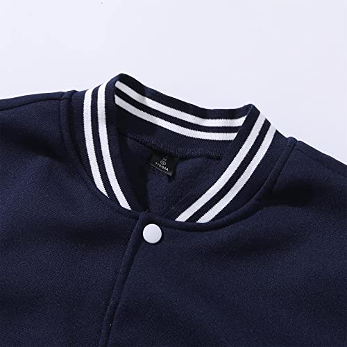 Image of Mowbeat Women Baseball Jacket Varsity Uniform Unisex Adult Long Sleeve Casual Loose Cardigan Men's Track Jacket