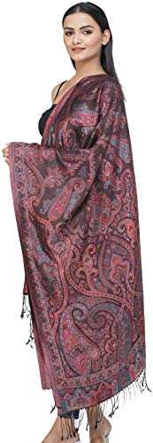 Étole en super soie Jamawar réversible violette le cadeau d'exception idéal - 2