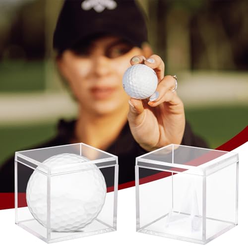 Image of 3 Pack Championship Ring Display Case Clear Acrylic Display Case Mini Football Baseball Softball Ring Holder Display Box Single Coin Stand 1 Slot Ring Hole Storage Box for Sports Fans, 2.16 Inch