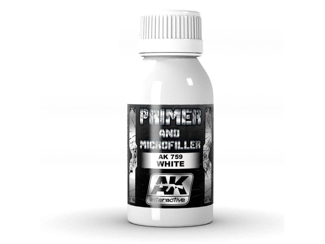 AK Interactive AK759 White Primer and Microfiller (100ml) Paint