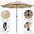 Yaheetech 10FT Patio Umbrella Outdoor Patio Yard Market Table Umbrella with Push Button Tilt & Crank for Garden/Beach/Lawn/Deck/Backyard/Pool, 8 Ribs, Tan