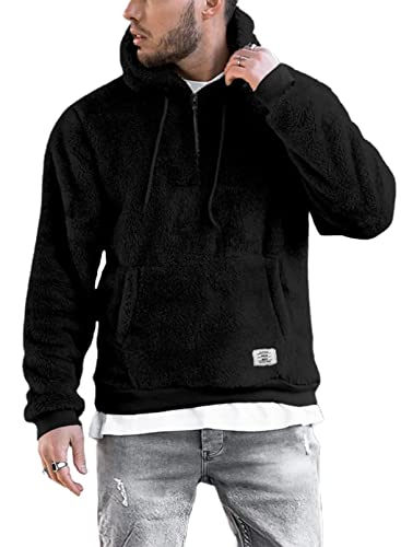 Meilicloth Sudaderas Hombres con Capucha Polar Artico Caliente Bolsillo Canguro con Cremallera Zip Manga Larga Casual Cover