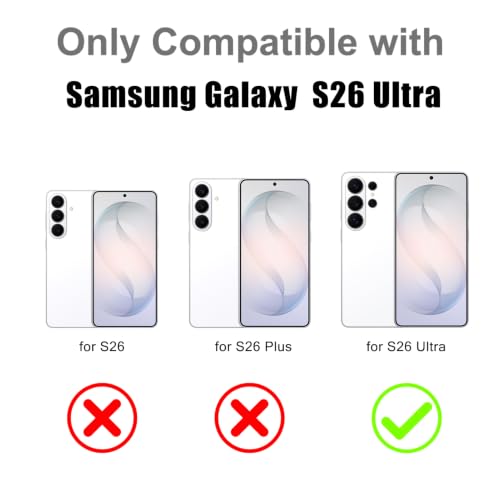 Image of Magnetic Case for Samsung Galaxy S26 Ultra [Compatible with Magsafe] [Anti-Yellowing] [1 Screen Protector] Slim Clear Iridescent Case for Galaxy S26 Ultra 6.9 inch, Pink