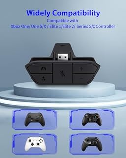 AOLION Headset Adapter for Xbox One/Series X/S/Elite Controllers, Stereo Gaming Headphone Adapter with 3.5mm Jack Support, Volume & Chat Mixer Control, Mic Mute Function