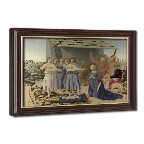 Impression sur toile crèche Piero Della Francesca grand tableau mural avec cadre