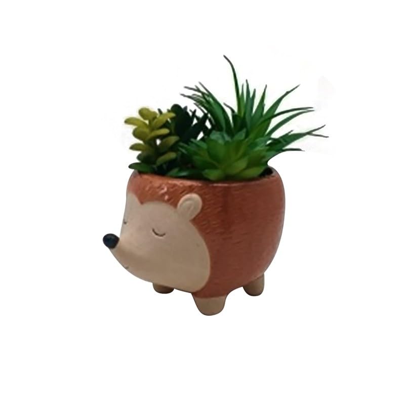 Heaven Sends Ceramic Planter 19x11.5x15cm Hedgehog Design, Brown, 10.5x10.5x17cm