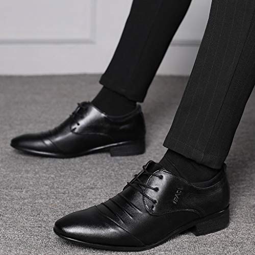 Shoes Suit Shoe Casual Shoes Male Wedding Lace Leather Men Comfortable Business Men's Leather Shoes Fashion Shoes (Black, 46)4