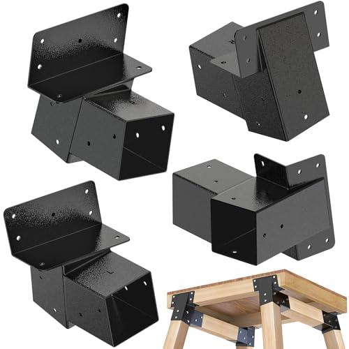 BeneLabel 4Pack 4x4 Compound Angle Brackets Heavy Duty Deer Stand Bracket Hunting Blind Brackets for Tree House, Swing Set, Observation Platform, Deers Station, Picnic Table, Play Sets