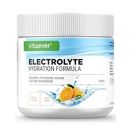 Electrolitos - 400 g (80 raciones) - Fórmula hidratante con cloruro, potasio, sodio, calcio, magnesio - Perfecto para deportistas con pérdida de líquidos - Sin azúcar - Vegano - Sabor Naranja