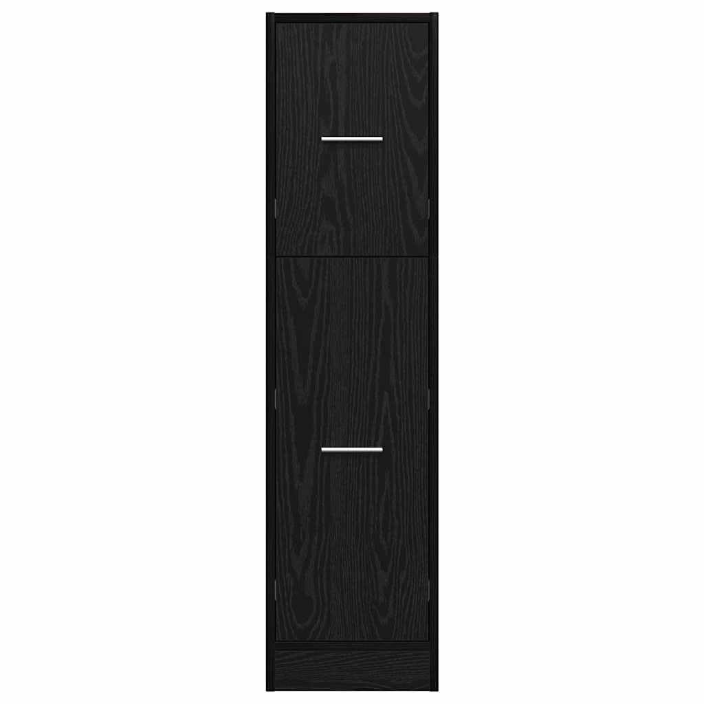 Armoire à pharmacie en chêne noir, 30 x 41 x 118 cm, avec 2 tiroirs, espace de rangement et compartiments pour bureau, salon, cuisine, salle de bain, pour ranger et ranger