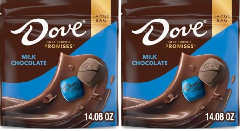 Image of DOVE PROMISES Milk Chocolate Candy, Individually Wrapped, 14.08 oz Bag (Pack of 2)