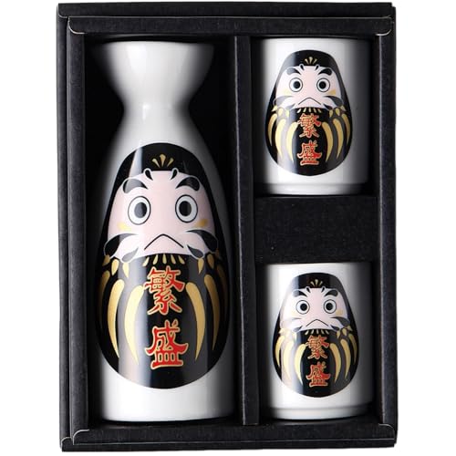 エールネット(Ale-net) 酒器 W5.4×D5.4×H13.2cm 福楽だるま(繁盛)酒器揃 磁器 美濃焼 日本製