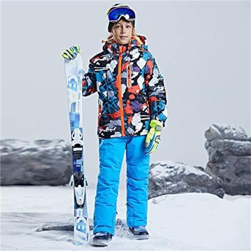 Image of WOWULOVELY Big Boy's 2-Piece Colorblock Snow Pants and Jacket Snowsuit Ski Suit