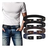 BELTROAD Mens Belts without Buckle Invisible Stretch Elastic Belts for Women Buckleless Belt for Jeans, 4PC