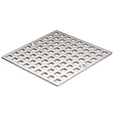4' Shower Drain Cover Replacement Nickel Brushed, Shower Drain Grate Square Shower Drain Strainer Grid for Bathroom Floor