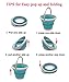 SAMMART 10L (2.6 Gallon) Collapsible Plastic Bucket - Foldable Round Tub - Portable Fishing Water Pail - Space Saving Outdoor Waterpot, Size 33cm Dia (1, Bright Blue)
