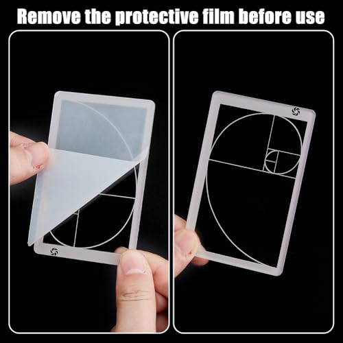 DELORIGIN 3 Stück Golden Ratio View Finder, Fibonacci Composition View Finder, Fotokompositionswerkzeug Fibonacci Viewer Fotografie Drittelregel Kompositionswerkzeug Für Fotografie Malerei Zeichnen