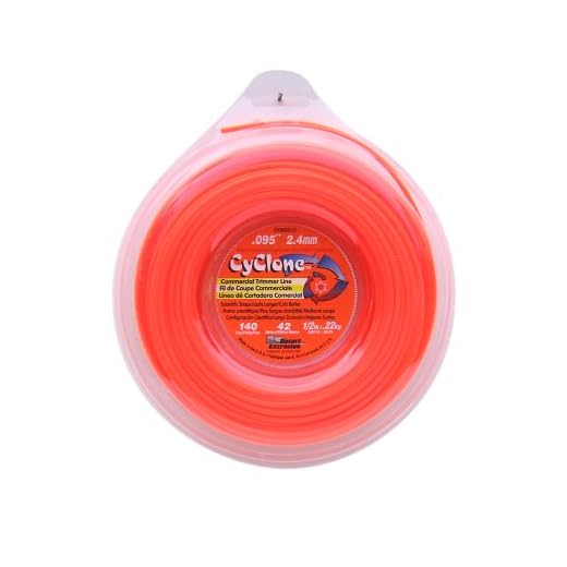 Cyclone .095-Inch-by-140-Foot Spool Commercial Grade 6-Blade 1/2-Pound Grass Trimmer Line, Orange CY095D