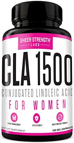 Sheer Strength Extra Strength CLA for Women - 1500mg High Potency Weight Management Supplement - Stimulant-Free Conjugated Lineolic Acid from Safflower Oil - 120 Ct Packaging May Vary