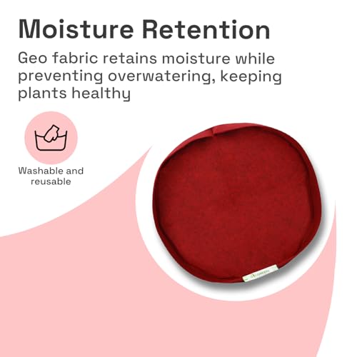 Image of Geo Fabric Grow Bags for Plants 18X4 Inch (Pack of 1) | 400 GSM Heavy Duty UV-Protected Round Maroon Colour Plant Bags for Terrace and Vegetable Gardening | Strong & Reusable|