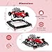 HONEY JOY Baby Walker, 4-in-1 Foldable Infant Activity Push Walker, Toddler Car Walker with Adjustable Heights, Music, Lights, Padded Seat, Baby Walker with Wheels for Boys Girls 6-18 Months (Red)