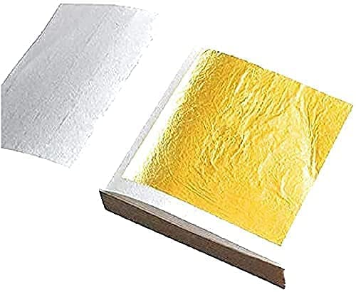 Gold Leaf 24k Edible Pure Gold Leaf,Vark, 50mm×50mm 5pcs Gold Leaves Sheets for Sweets Decoration,Baking Cakes,Food,serums,ayurvedic Medicine,Pooja Rashad,Jain Temple,face Facial spa,Nails,etc