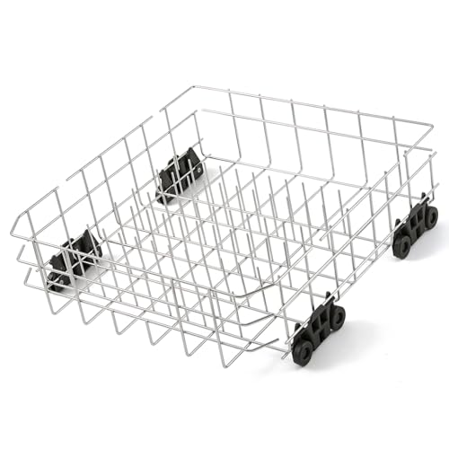 Stainless Steel W10728159 Dishwasher Lower Rack Replacement for KitchenAid Maytag Dishwasher Parts with Wheels W10525646 KDFE104DSS2 Lower Dishrack 22' x 20.7' Whirlpool Dishwasher Bottom Rack Drawer