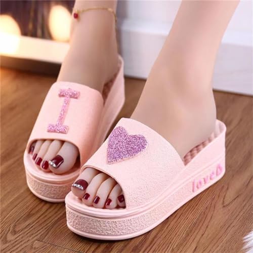 Cute “Love” Summer Slippers for Women Clean Girl Aesthetic Hotel-Style Comfort Adorable and Cozy Indoor Footwear3