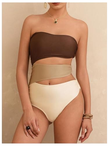 Milumia Women's 2 Piece Cut Out Bathing Suit Ring Linked Swimsuit with Beach Skirt4