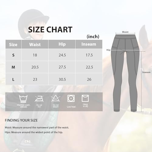 Harrison Howard Kids Equestrian Breeches Girls Knee-Patch Horse Riding Pants Schooling Tights Stretchy Performance Riding Tights With Pocket For Kids Pinkish Orange Large thumb #7