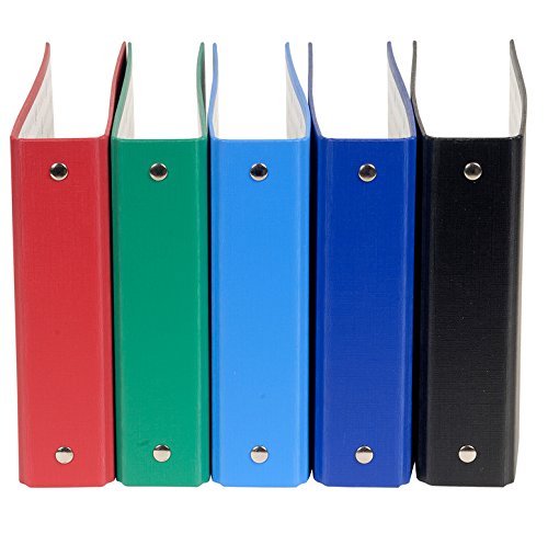 EXACOMPTA Lot de 10 Classeurs rembordé polypropylène pour fiches bristol 100x150 2 anneaux 25mm, couleur aléatoire