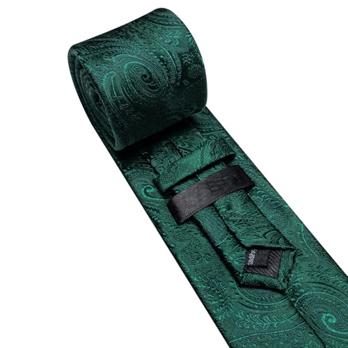 Image of YOHOWA Mens Ties Set Wedding Paisley Neckties with Handkerchief Cufflinks Formal Business