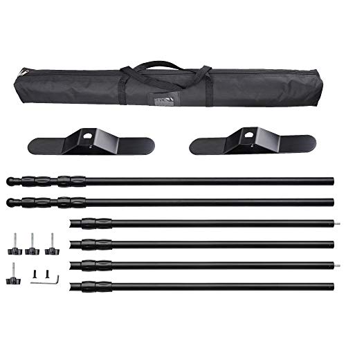 Winspin 8' Banner Stand Step And Repeat Display Backdrop Banner Stand Adjustable Telescopic For Parties Trade Show Wall Exhibitor Photo Booth Background With Carrying Bag #TOP6