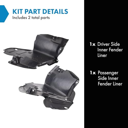 Image of TRQ Inner Fender Liner Set Compatible with 1993-2001 Subaru Impreza SU1248102 SU1249102