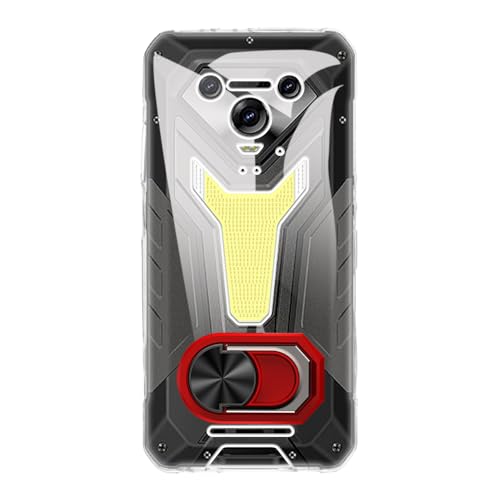 UOGNADGD �t���L�V�u���P�[�X + �����O�z���_�[ Ulefone Armor 34 Pro+ �Ƃ̌݊������� �ϏՌ��J�o�[���}�O�l�b�g�����J�X�^�C���X�^���h (�N���A+���b�h�����O)