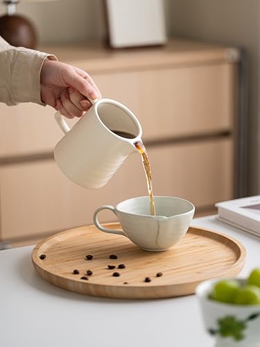 Image of Pour Over Coffee Maker,Ceramic Coffee Maker With 40 pcs Paper Filter,15oz /450ml Pour Over Coffee Dripper (White, V02)