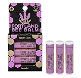 Portland Bee Balm All Natural Handmade Beeswax Based Lip Balm, Lavender 3 Count