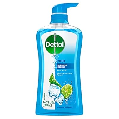 Dettol Cool Body Wash and Shower Gel, Body Wash with Mint and Bergamot, 16.90 Fl Oz Pack of 1