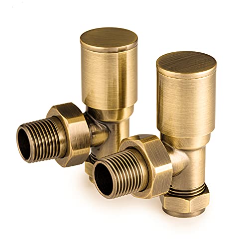 Robinets de radiateur en or - Robinets de radiateur en laiton antique, Robinets de radiateur en cuivre | Sèche-serviettes en or, Robinet de radiateur en or et sèche-serviettes en laiton (15mm)