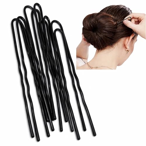 Image of MF HIGH PROFILE Jura Hair Pins for Women & Girls 200pcs|Small & Strong Hold Hair Styling Accessories | Stylish Hairpins for Bun, Juda, Party, Daily Use Hairstyling Clips 5.5cm (Black)