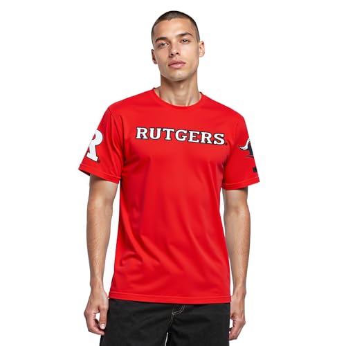 Mens NCAA Rutgers Scarlet Knights Classic Chenille Short Sleeve Tee Red L